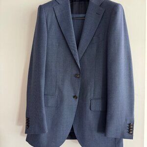 Suitsupply 38L Mid Blue Bird's Eye Lazio Wool Suit